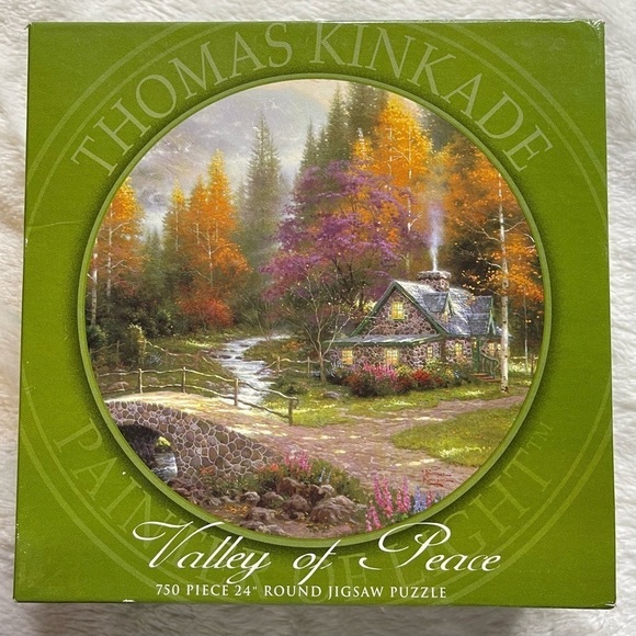 Ceaco Thomas Kinkade 750 Piece Round Puzzle Valley of Peace 2005 FACTORY SEALED - Picture 1 of 5